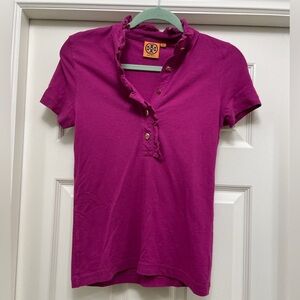 Tory Burch Magenta Short Sleeve Polo